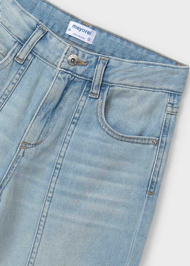 Pantalon largo tejano wide leg