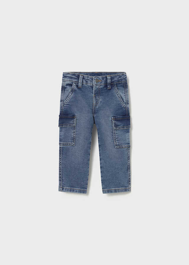 Pantalon soft denim cargo