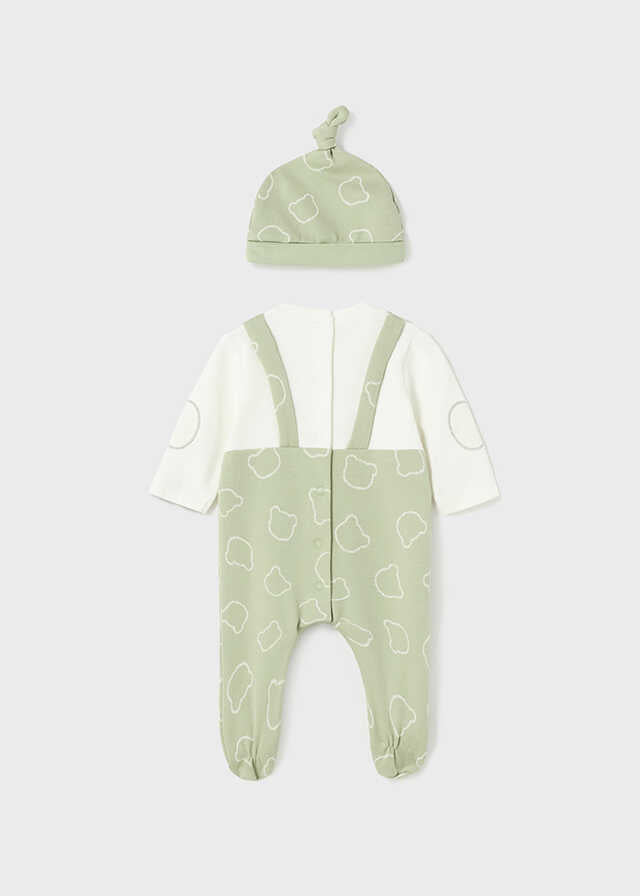 Pelele peto y gorro jacquard