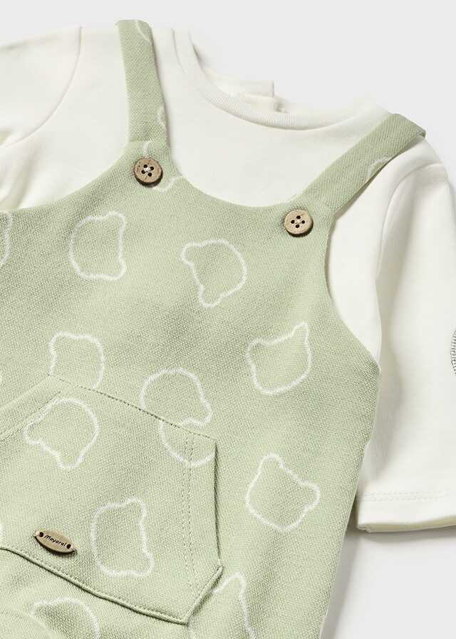 Pelele peto y gorro jacquard