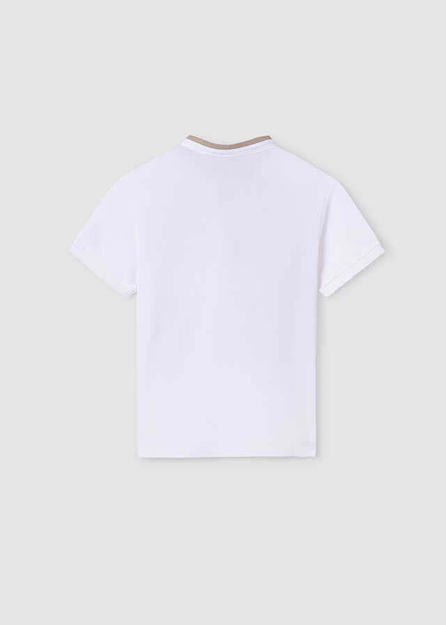 Polo m/c contraste c/mao