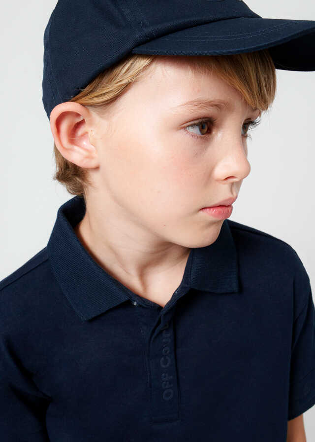 Polo m/c contrastes pique