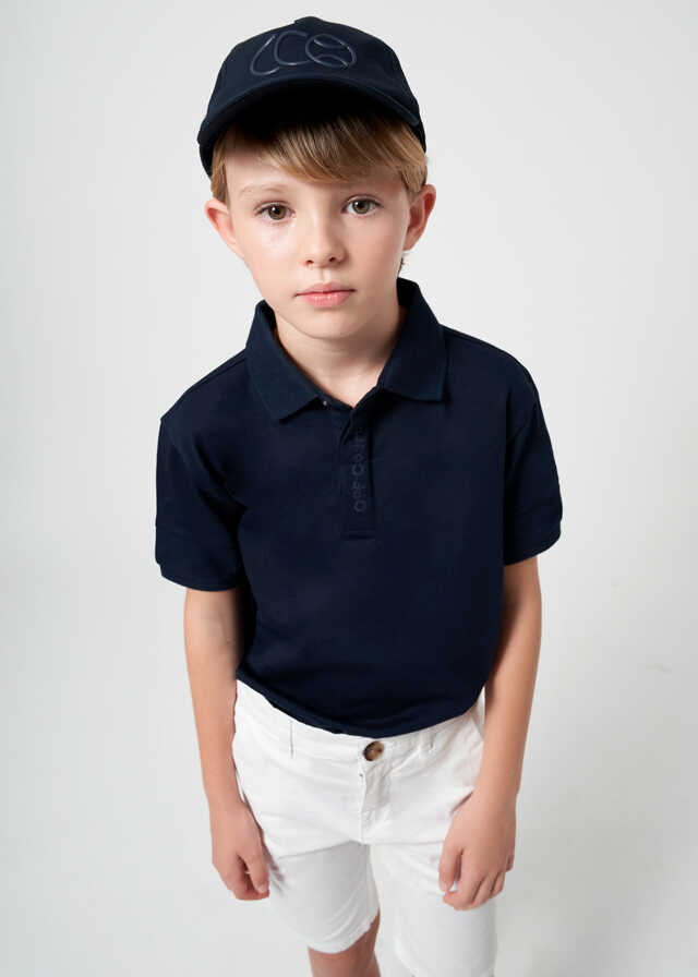 Polo m/c contrastes pique