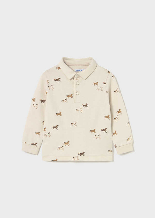 Polo m/l estampado
