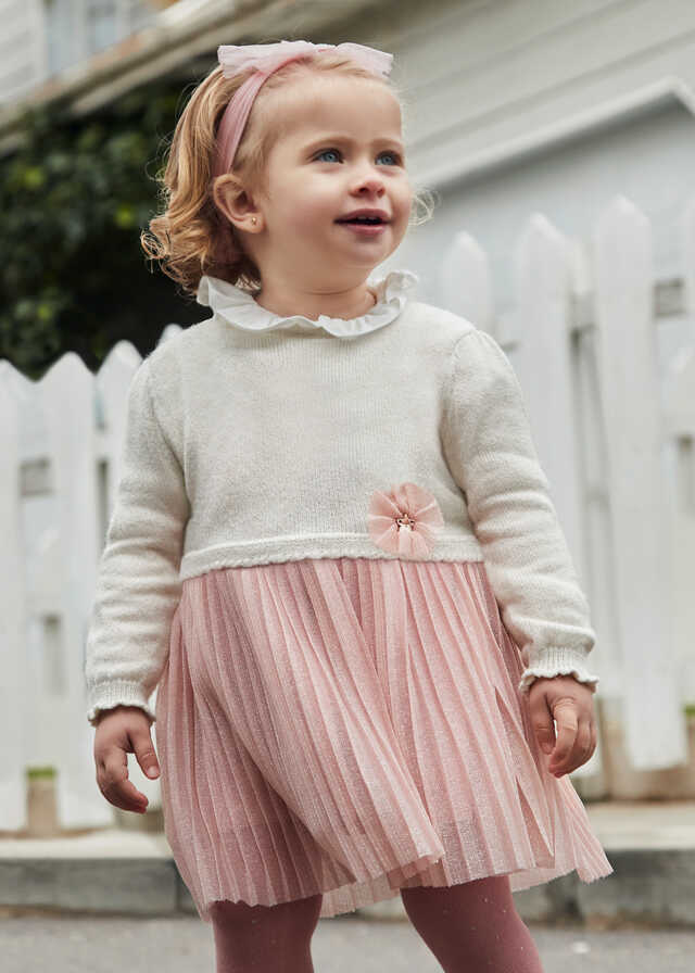 Vestido combinado tricot