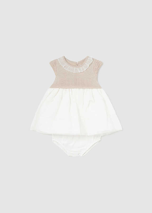 Vestido combinado tricot