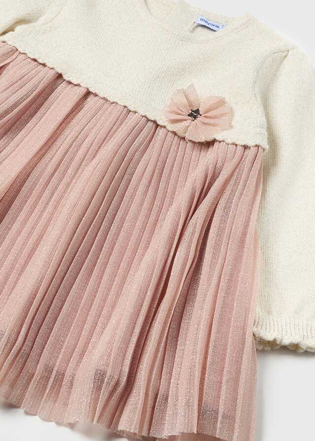 Vestido combinado tricot