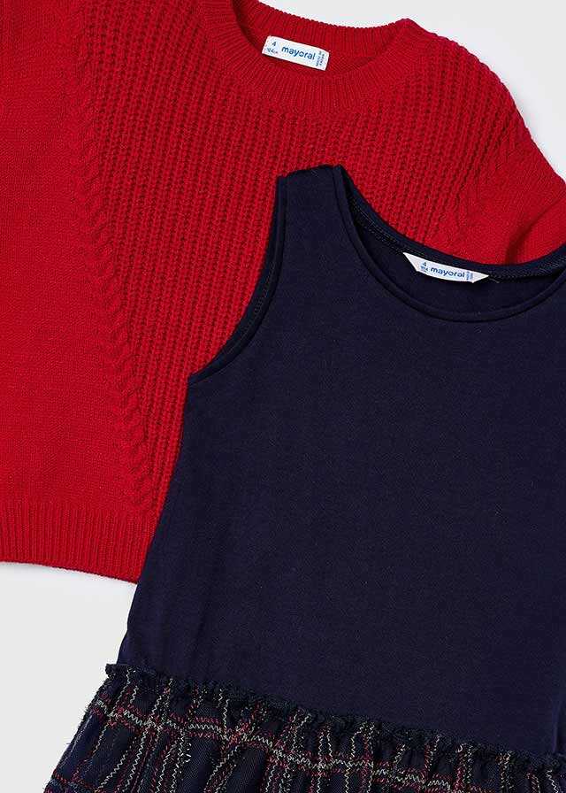 Vestido combinado tricot