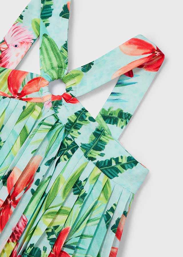 Vestido plisado estampado