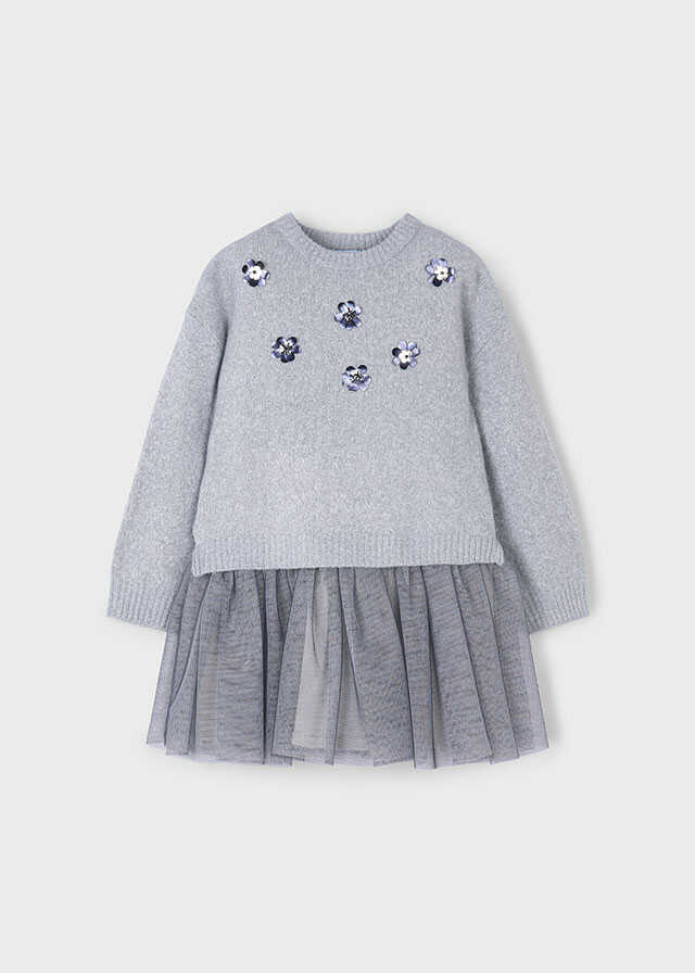 Vestido tricot combinado