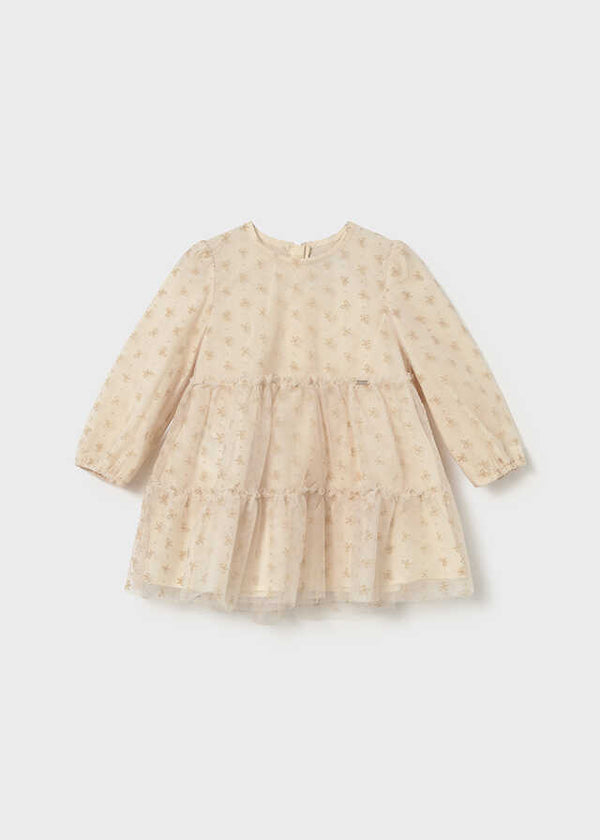Vestido tul flocado