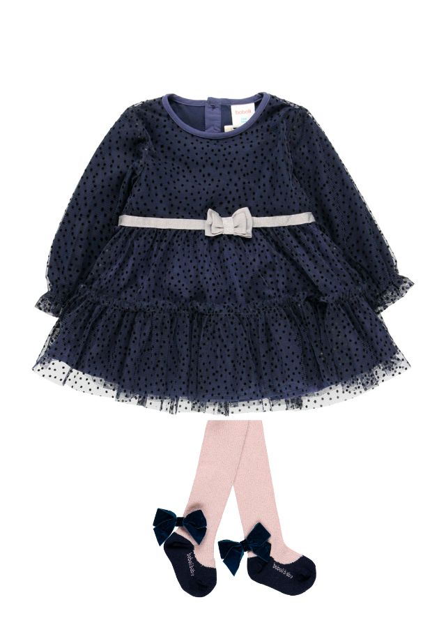 Vestido tul tópitos con leotardo canale lurex