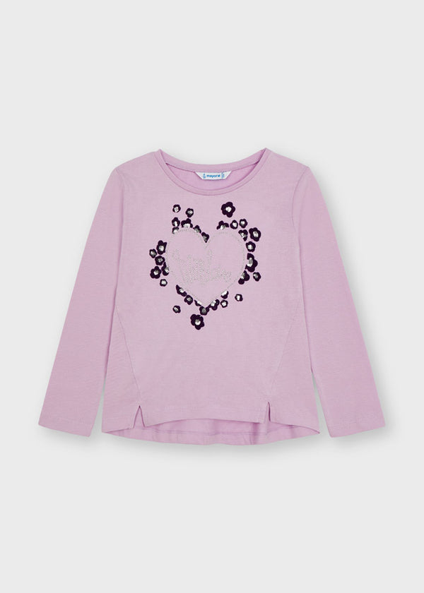 Camiseta m/l corazon flock