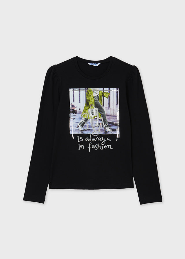 Camiseta m/l manga rizo