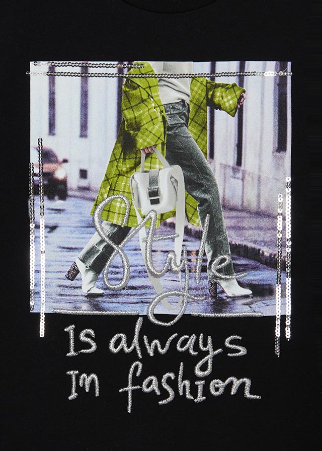 Camiseta m/l manga rizo