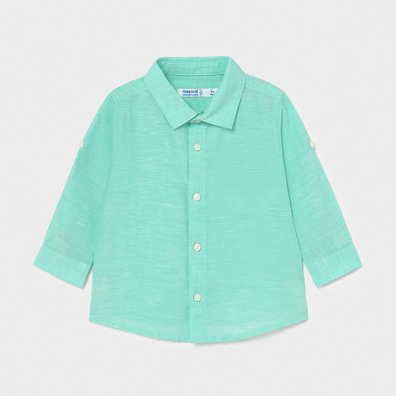 Camisa m/l lino basica