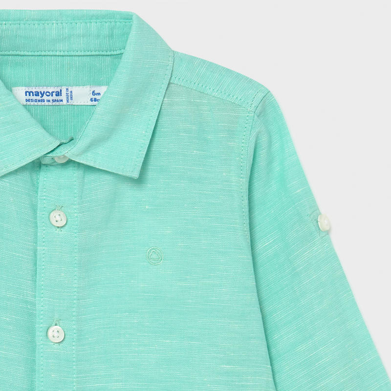 Camisa m/l lino basica