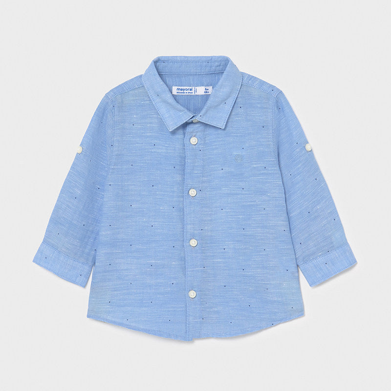 Camisa m/l lino basica