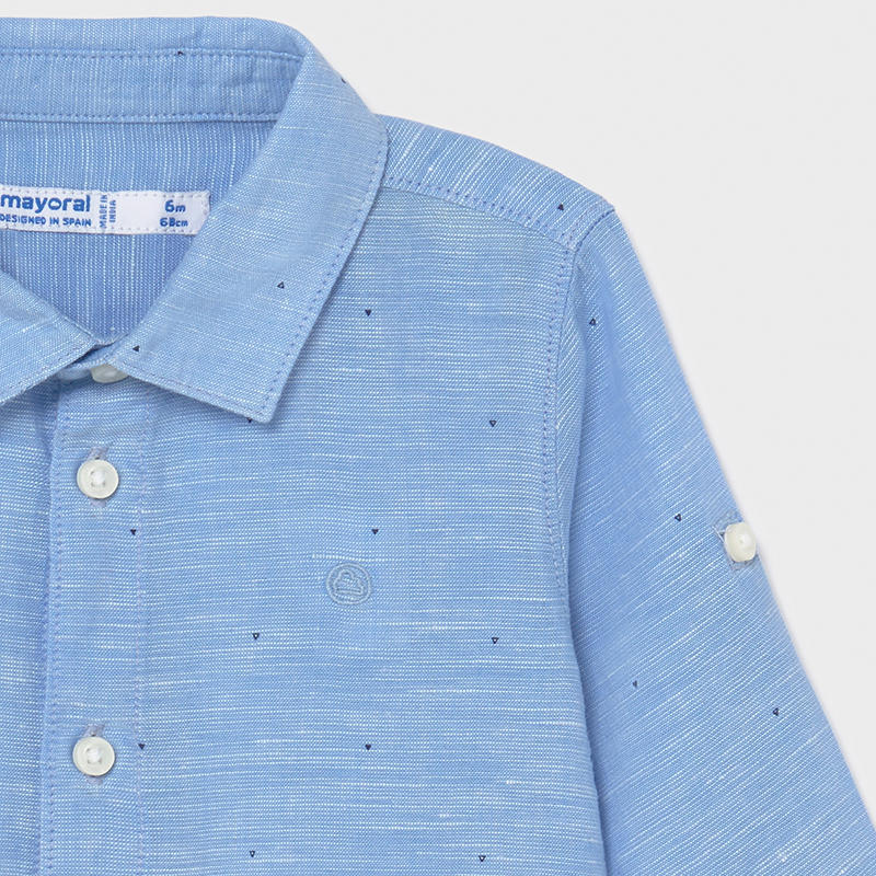 Camisa m/l lino basica