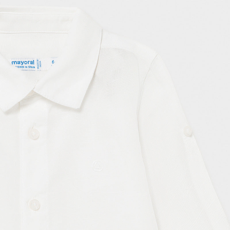 Camisa m/l lino basica