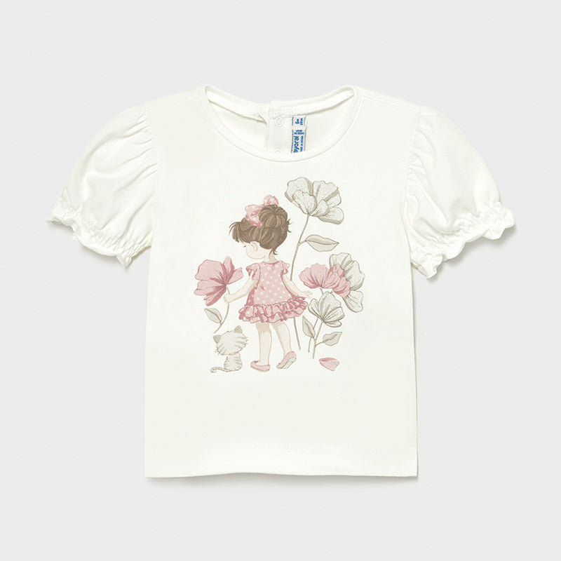 Camiseta m/c niña y gatito