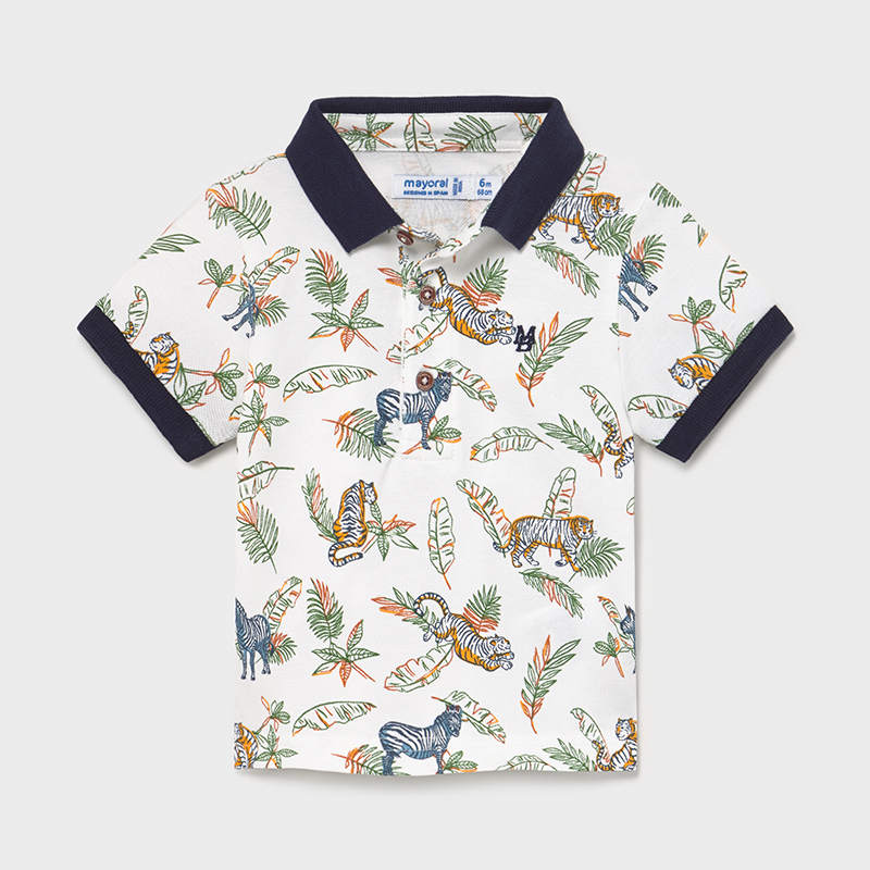 Polo m/c estampado grande