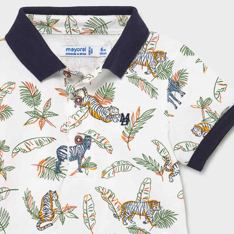 Polo m/c estampado grande