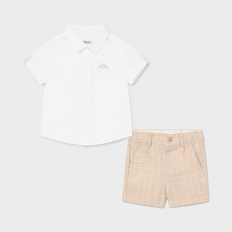 Conjunto bermuda lino vestir