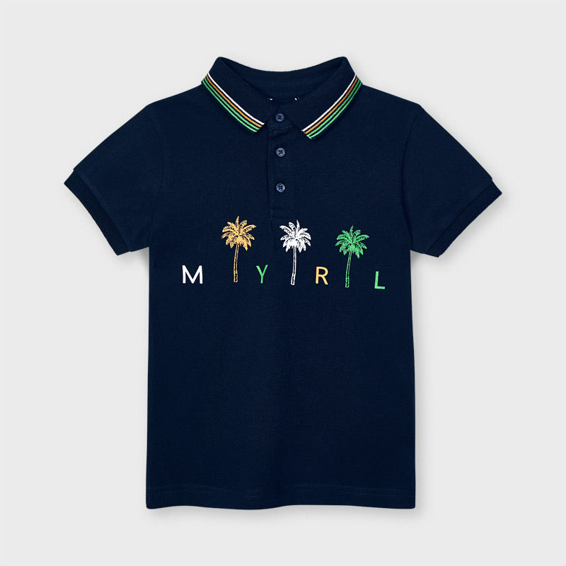Polo m/c serigrafia palmeras