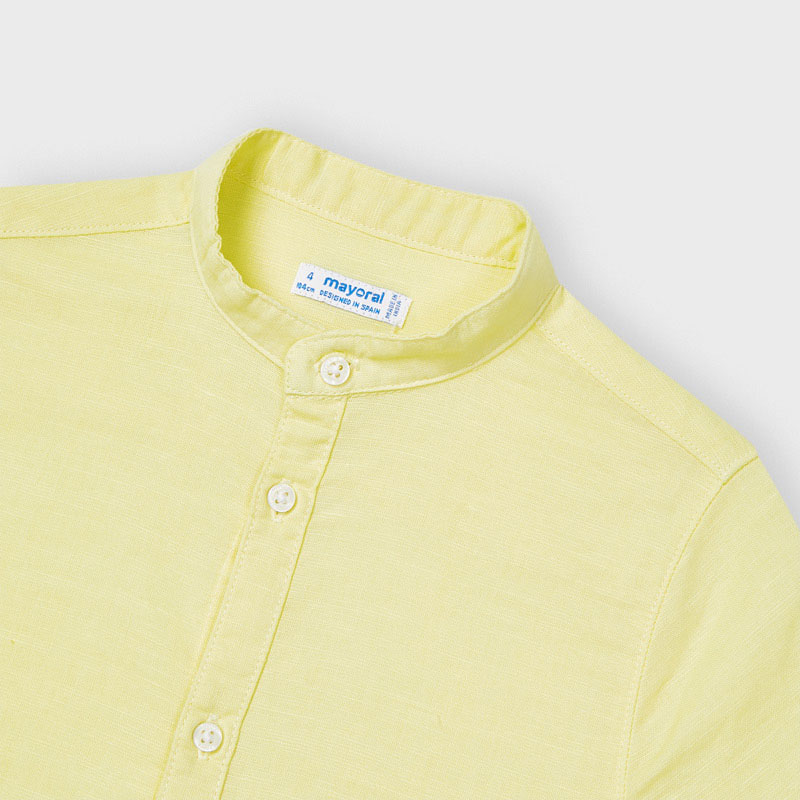 Camisa m/c lino c/mao