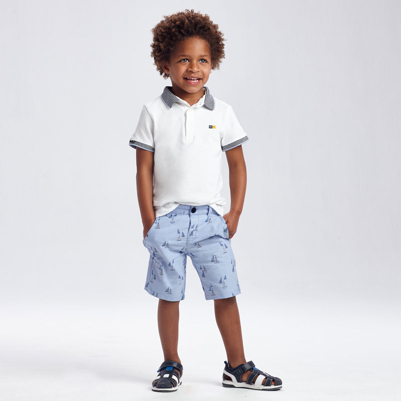 Conjunto bermuda estampada polo