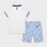 Conjunto bermuda estampada polo