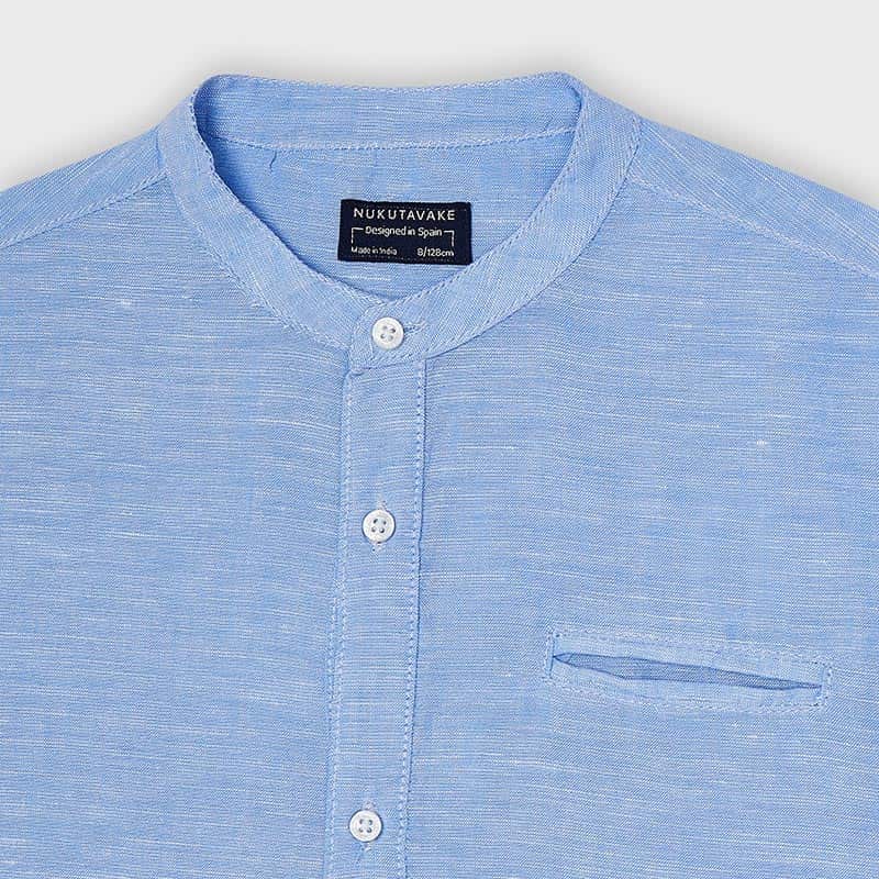 Camisa m/c cuello mao