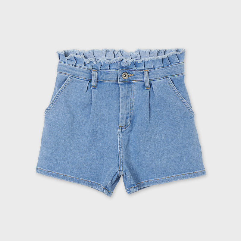 Short tiro alto denim