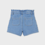 Short tiro alto denim
