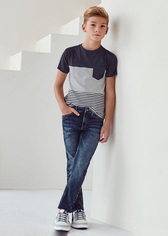 Pant. tejano slim fit básico