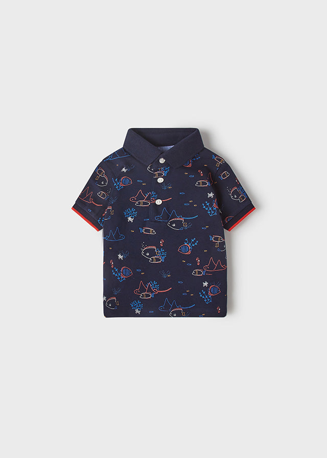 Polo m/c estampado grande