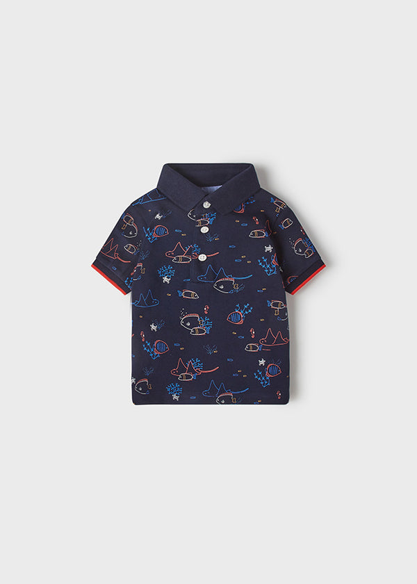 Polo m/c estampado grande