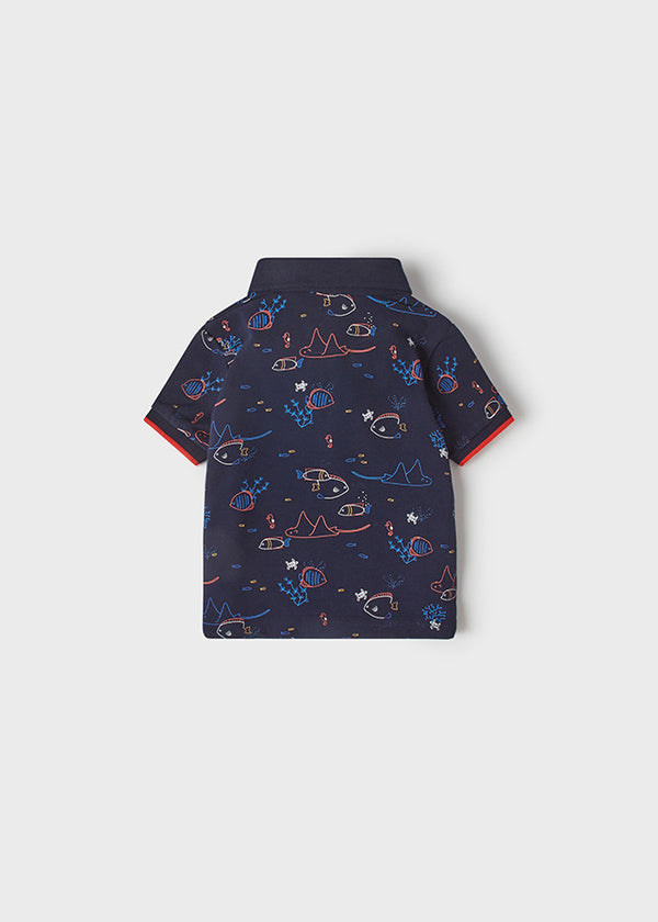 Polo m/c estampado grande