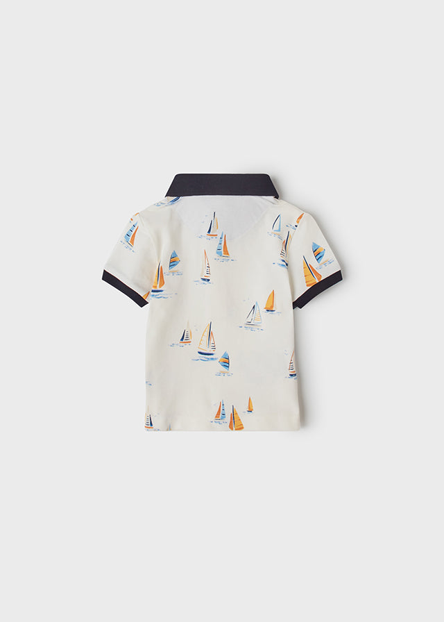 Polo m/c estampado grande