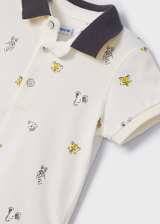 Polo m/c microestampado