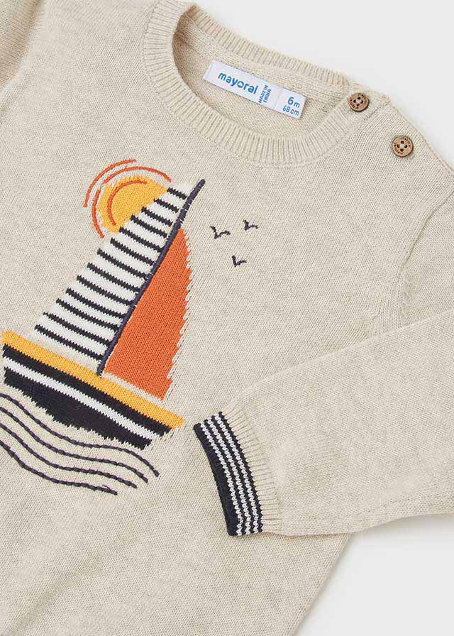 Jersey intarsia bordado