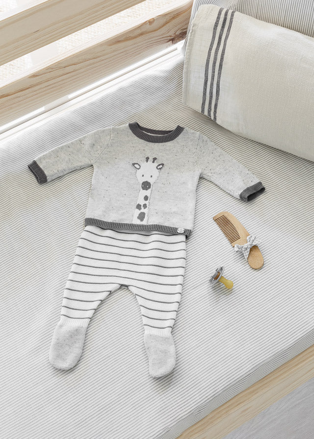 Conjunto new born polaina tricot