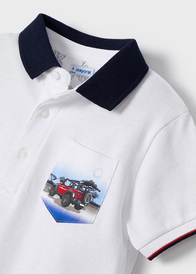 Polo m/c bolsillo print