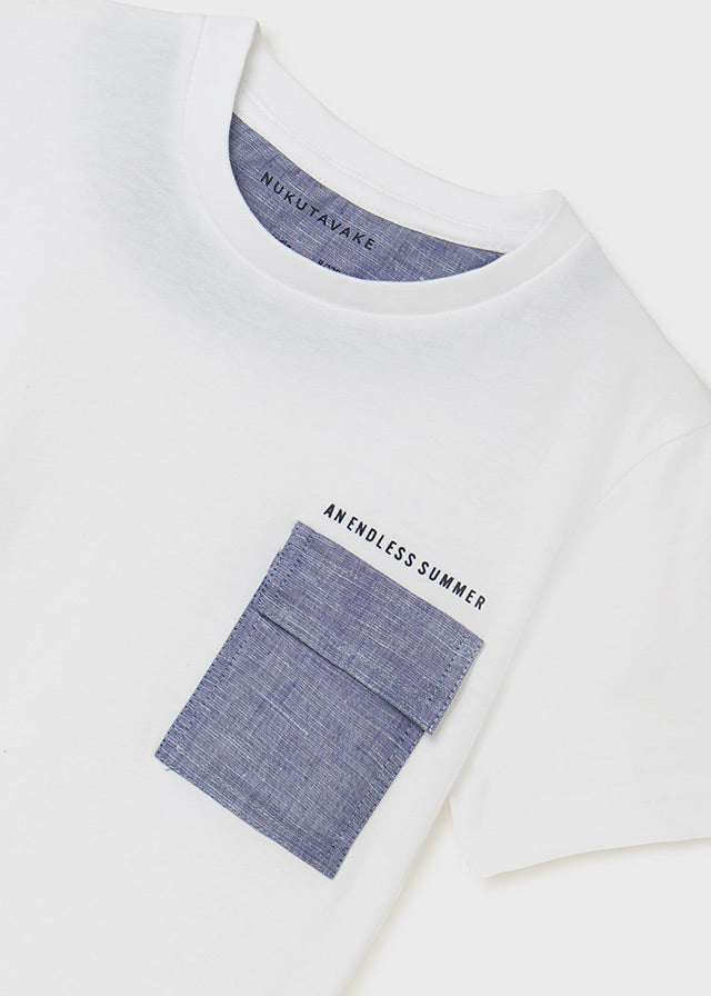 Camiseta m/c combinada lino