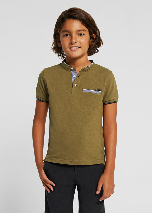 Polo m/c cuello contraste