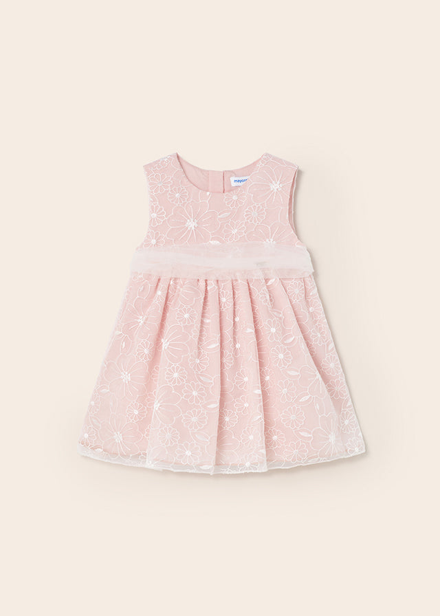 Vestido organza bordada
