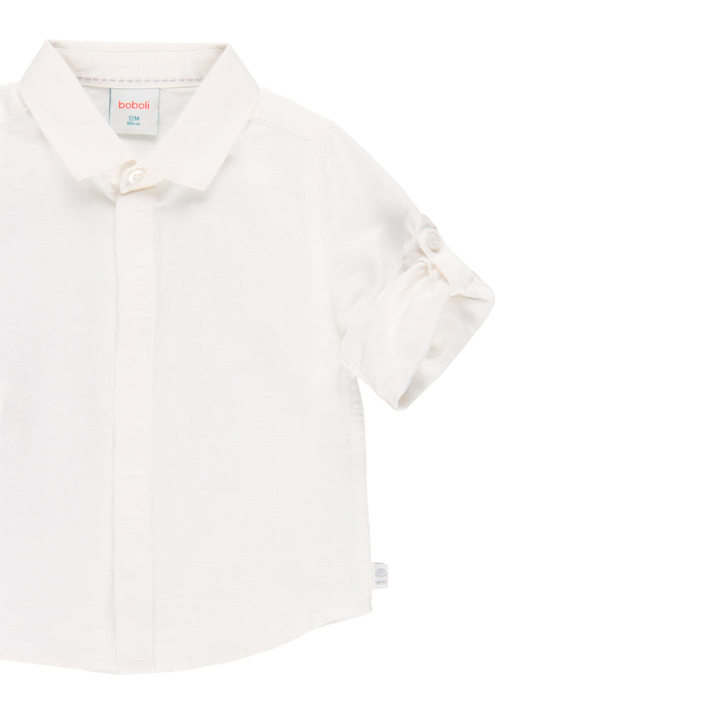 Conjunto pantalon lino y camisa lino m/l de bebe niño