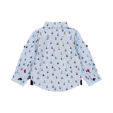 Conjunto camisa popelín veleros y bermuda satén elástico