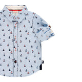 Conjunto camisa popelín veleros y bermuda satén elástico